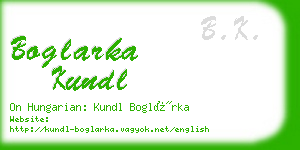 boglarka kundl business card